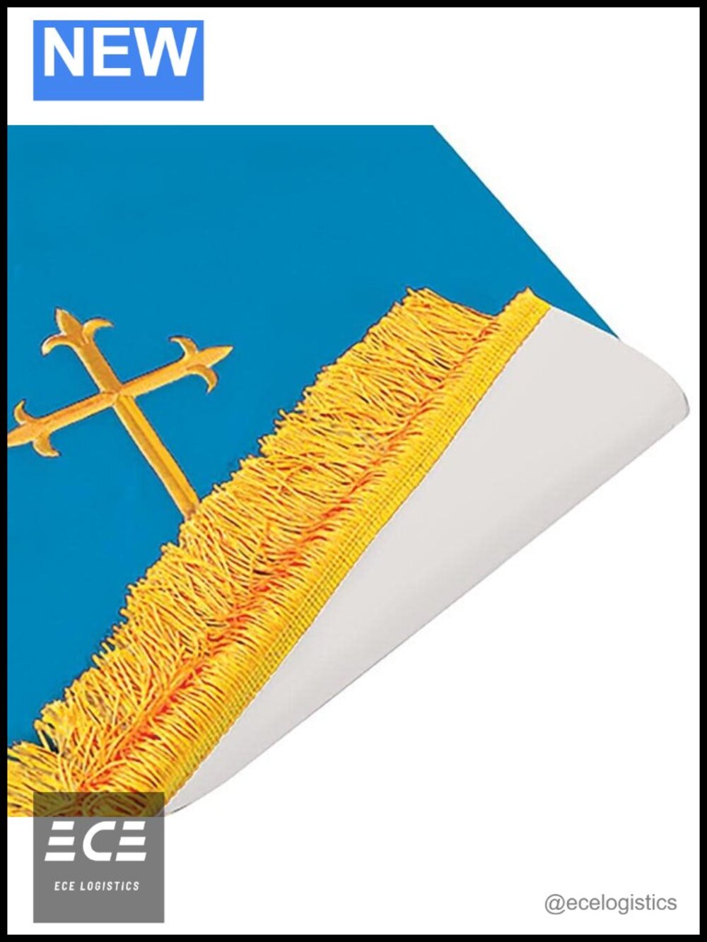 Reversible Pulpit Scarf Embroidered Latin Cross Fringe Church Banner